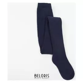 Колготки детские махровые, цвет темно-синий, рост 134-140