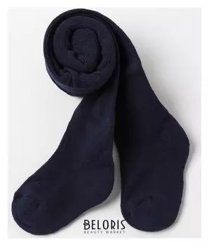 Колготки детские с махровым следом, цвет синий, рост 98-104