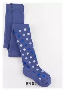 Колготки детские с плюшевым следом, цвет джинс, рост 98-104 (15-16)