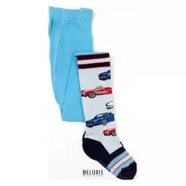 Колготки для мальчика, цвет голубой, рост 110-116 см