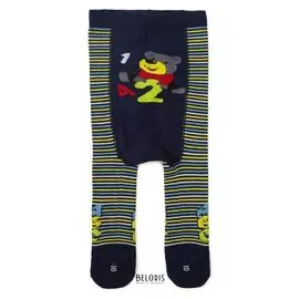 Колготки для мальчика кдм1-2428, цвет темно-синий, рост 68-74 см