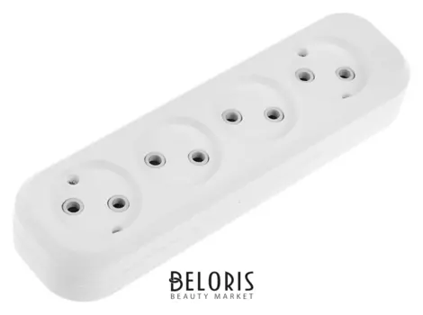 Колодка Smartbuy, 4 розетки, 10 А, 2200 Вт, без з/к, белая