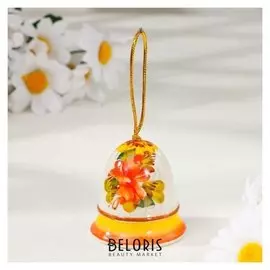 Колокольчик №1, гжель цветная, 5,5х4 см