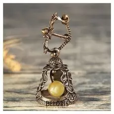 Колокольчик латунный "Знак зодиака. стрелец", янтарь