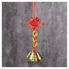 Колокольчик металл "3 монеты и два колокольчика" H=14 см