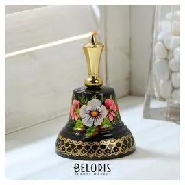 Колокольчик валдайский "№5. ягоды", расписной, с короткой ручкой, D=53 мм