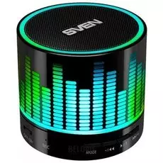 Колонка портативная с подсветкой Sven Ps-47, 1.0, 3 вт, Bluetooth, Fm-тюнер, Usb, черная