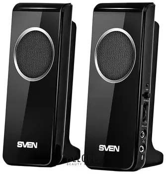 Колонки компьютерные SVEN 314, 2.0, 2х2 Вт, пластик, черные