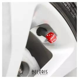 Колпачки на вентиль Torso кубик, красные, набор 4 шт.