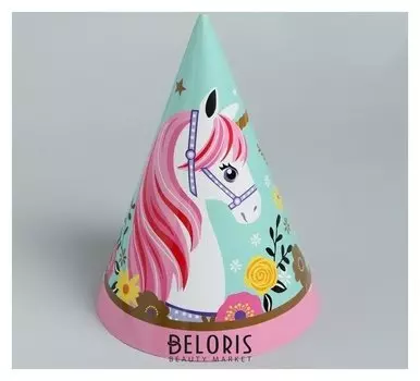 Колпак бумажный «Единорог», набор 6 шт.