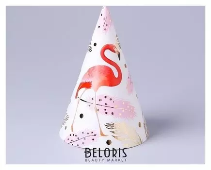 Колпак бумажный «Фламинго», набор 6 шт.