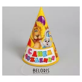 Колпак бумажный «С Днём рождения», весёлая компания, набор 6 шт.