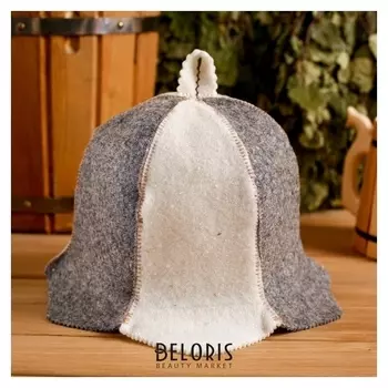 Колпак для бани шапка "Колокольчик", войлок, комбинированная