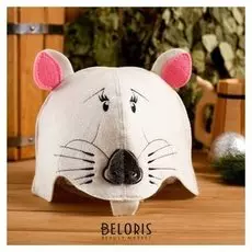 Колпак для бани шапка "Символ года. девочка", экофетр