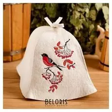 Колпак для бани шапка "Зима", войлок, белая