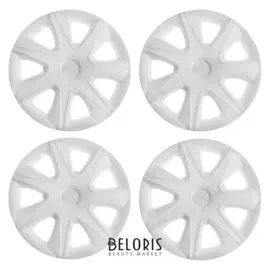 Колпаки колесные R14 "Джой", белый глянец, карбон, набор 4 шт