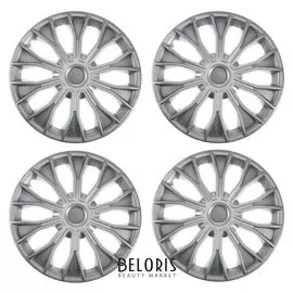 Колпаки колесные R16 "Волтек", серебристый, карбон, набор 4 шт