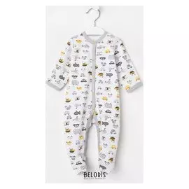 Комбинезон, цвет белый/путешествие, рост 68