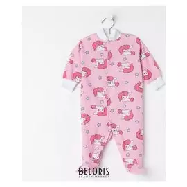 Комбинезон, цвет розовый/единорожки, рост 80 см