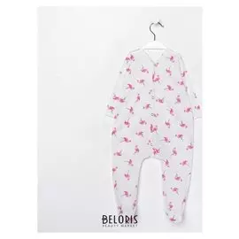 Комбинезон детский, цвет белый/фламинго, рост 62 см