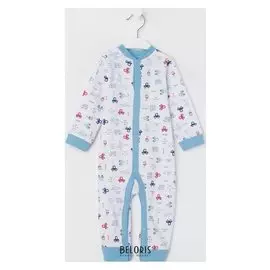 Комбинезон детский, цвет белый/машинки, рост 68 см