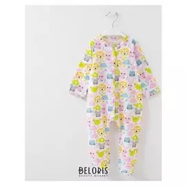 Комбинезон детский, цвет белый/зверюшки, рост 62 см