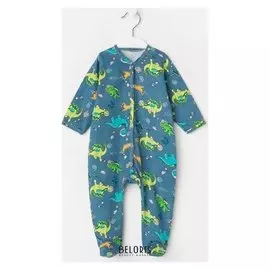 Комбинезон детский, цвет бирюзовый/дино, рост 62 см
