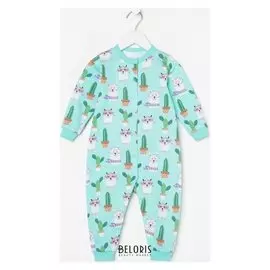 Комбинезон детский, цвет мятный, рост 68 см