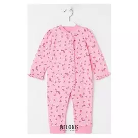 Комбинезон детский, цвет розовый/цветы, рост 80 см