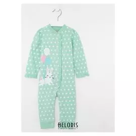 Комбинезон детский, цвет светло-зеленый/горох, рост 74 см