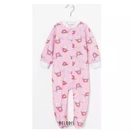 Комбинезон для девочки с рисунком, цвет розовый рост 68 см