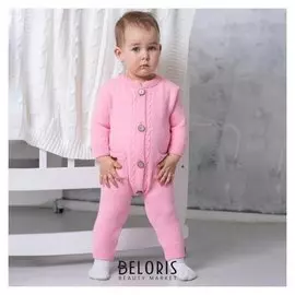 Комбинезон «Косы», цвет розовый, рост 68-74 см