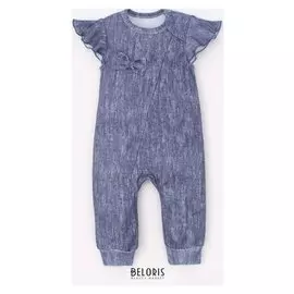 Комбинезон крошка Я "Джинс. бантик", синий, р.22, рост 62-68 см