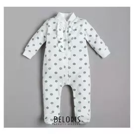 Комбинезон крошка Я "Горошек", белый, рост 68-74 см