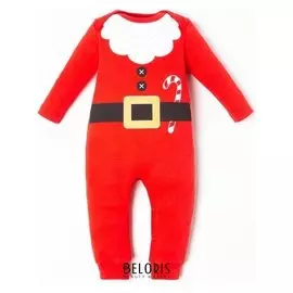 Комбинезон крошка Я "Санта", рост 86-92 см, красный