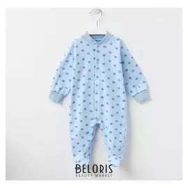 Комбинезон Little Friend, цвет голубой/серый горох, рост 62 см