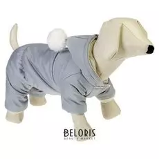 Комбинезон зимний с капюшоном и помпоном, S (дс 20-22 см, ош 26 см, ог 30-34 см) микс