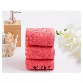 Комлпект махровых полотенец «Asterya» 30х50см-3шт, цвет коралл