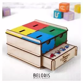 Комодик плоский Транспорт 4 плашки, 48 фигурок