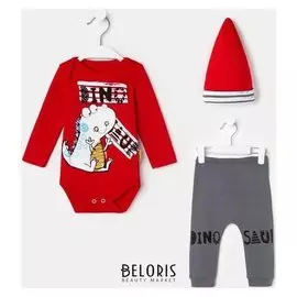 Комплект детский, цвет красный, рост 62-68 см