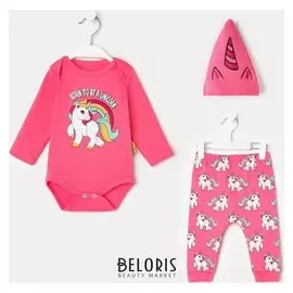 Комплект детский, цвет ярко розовый, рост 62-68 см