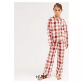 Комплект детский (Рубашка, брюки) Minaku: Home Collection Kids цвет красный, рост 128