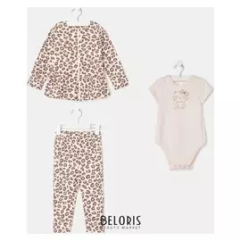 Комплект для девочки, цвет розовый/леопард, рост 86 см