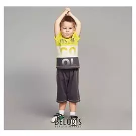 Комплект для мальчика (Футболка, шорты), цвет горчичный, рост 98