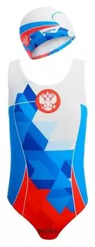 Комплект для плавания детский купальник и шапочка Russia