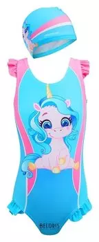 Комплект для плавания детский (Купальник+шапочка), размер 26, рост 98 см