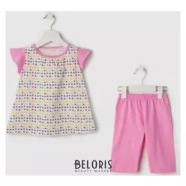 Комплект (Футболка, штанишки) для девочки, рост 86-92 см (28)