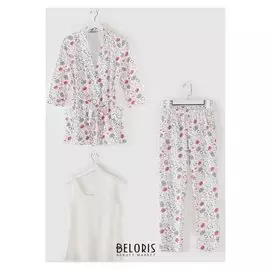 Комплект (Кофта, майка, бриджи) женский «Диана» цвет белый, размер 42