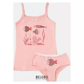 Комплект (Майка,трусы) для девочки, цвет розовый, рост 104 см