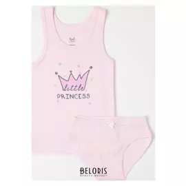 Комплект (Майка, трусы) для девочки, цвет розовый, рост 146 см